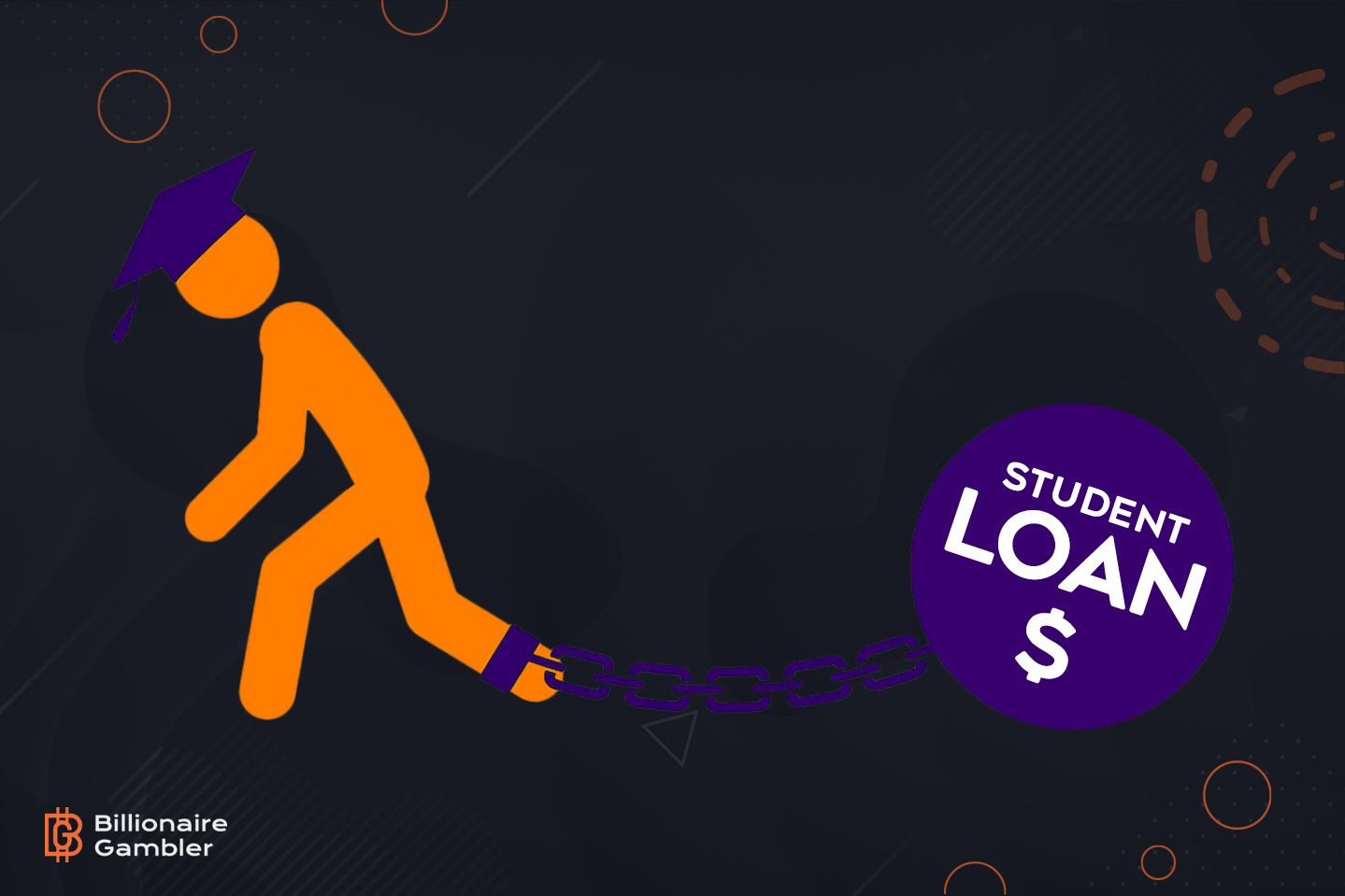 Student dragging the weight of student loans infographic