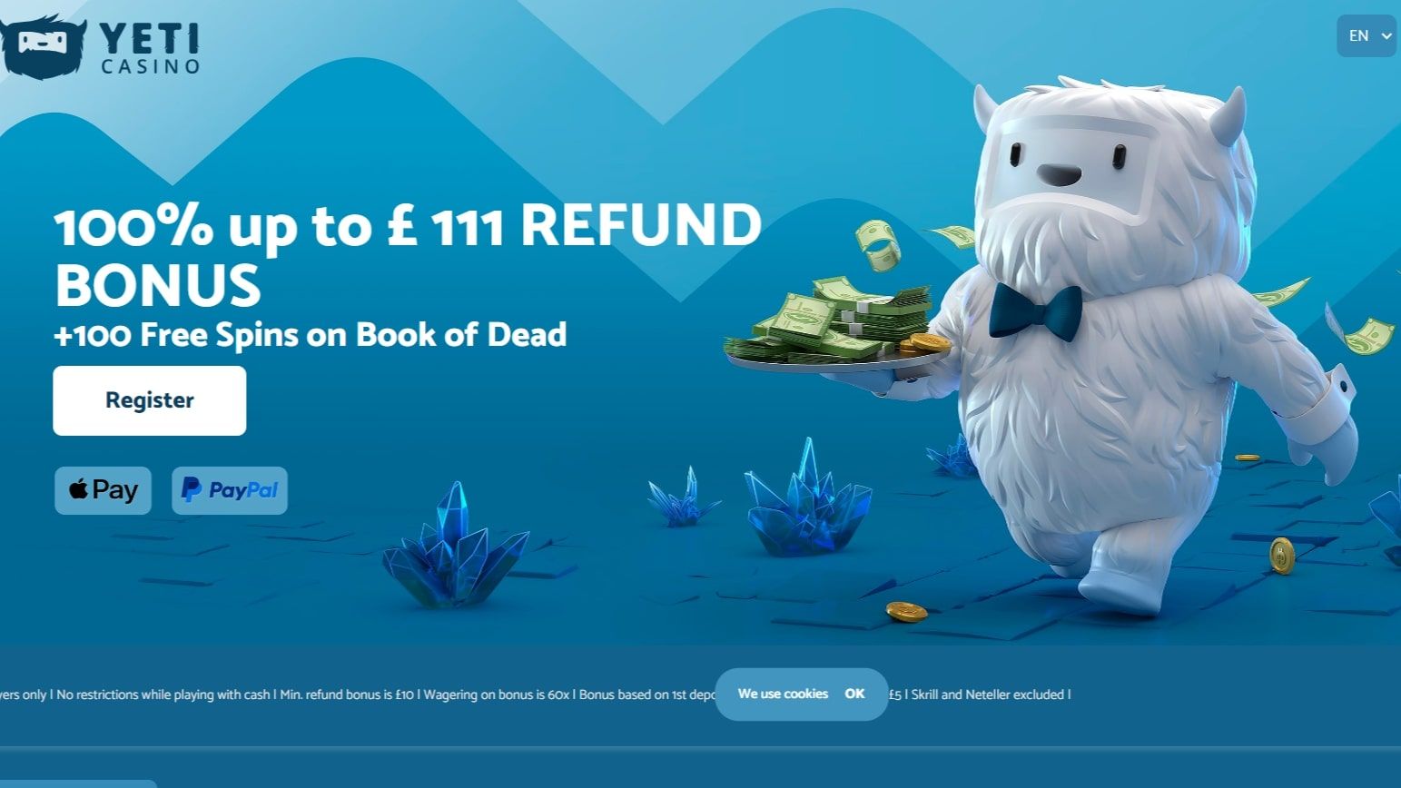 yeti casino desktop preview