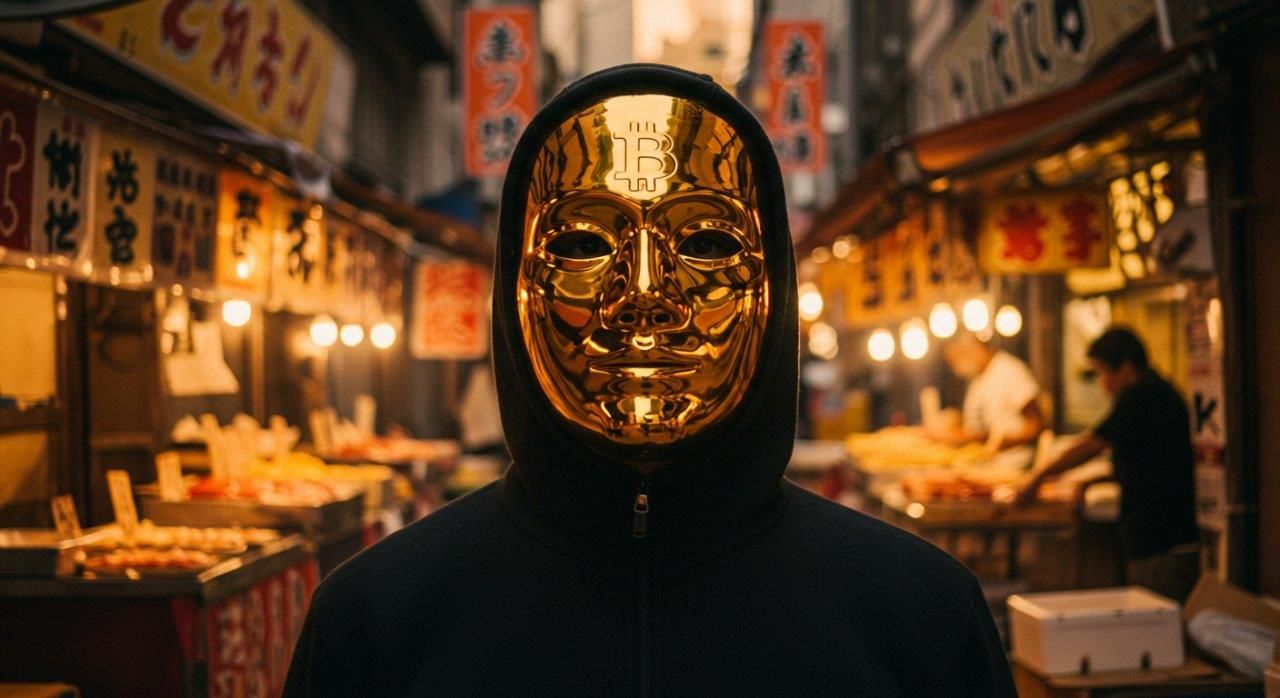 Mysterious figure with golden Bitcoin mask.jpg