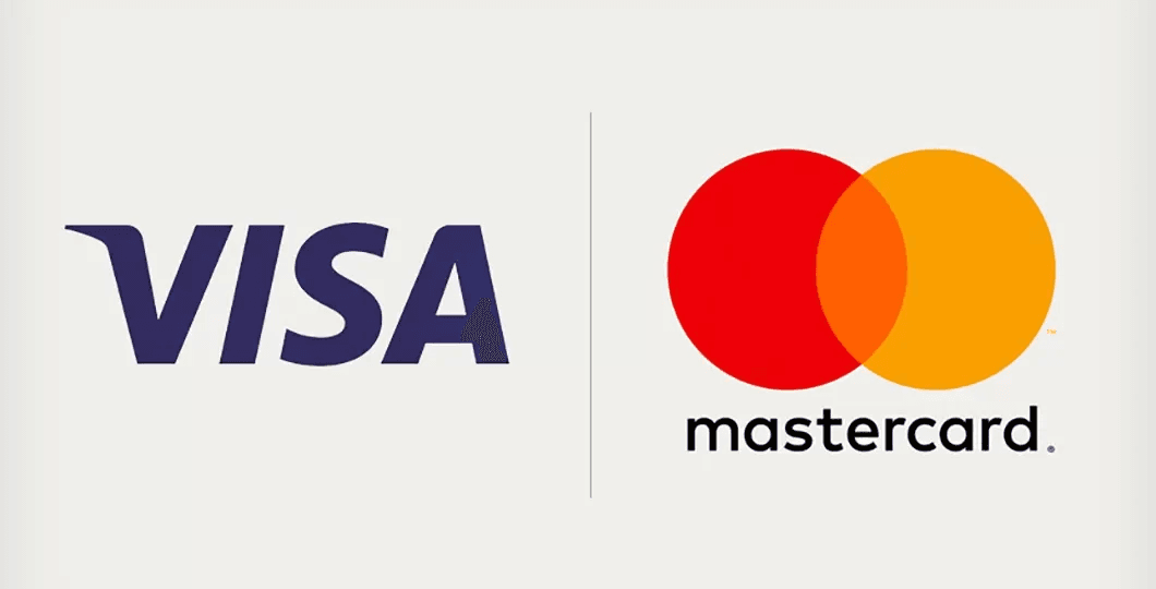 Visa and Mastercard logos