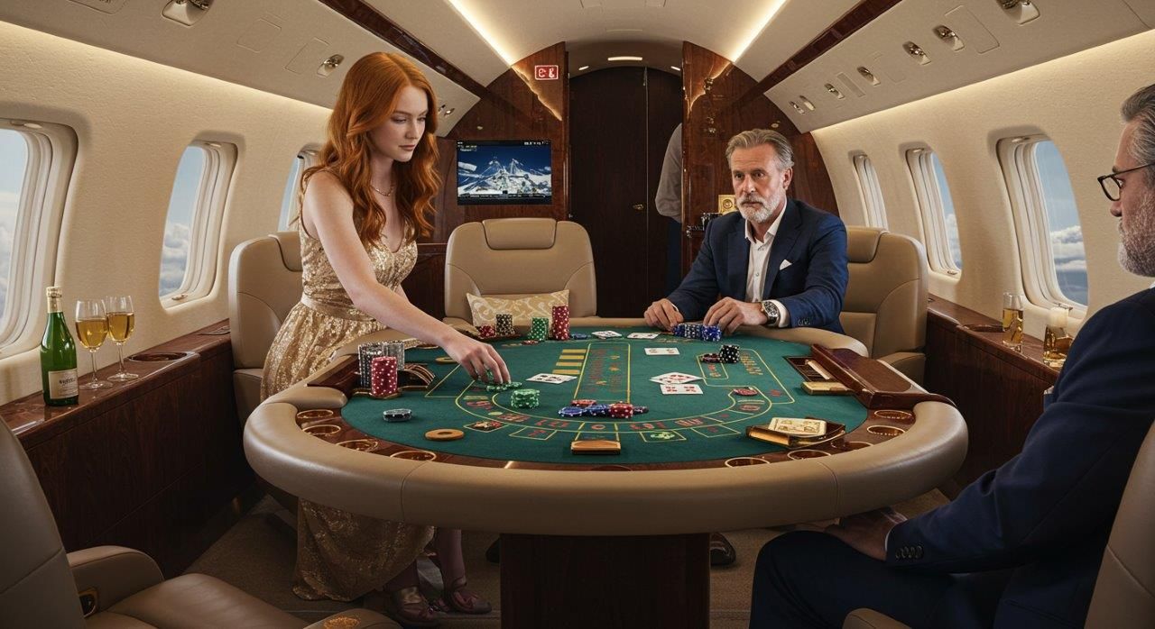 gambling on private jet