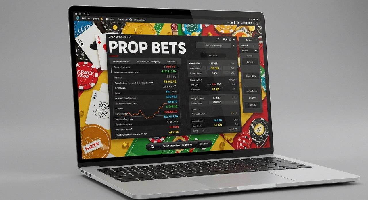 laptop screen displaying sports betting prop bets