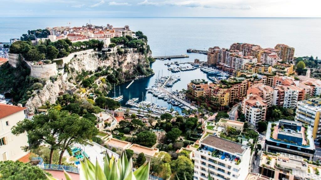 View of the city of Monaco and its port